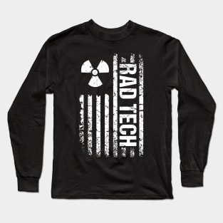 Patriotic Radiology, tachnologist's radiologic Xray, with the American flag Long Sleeve T-Shirt